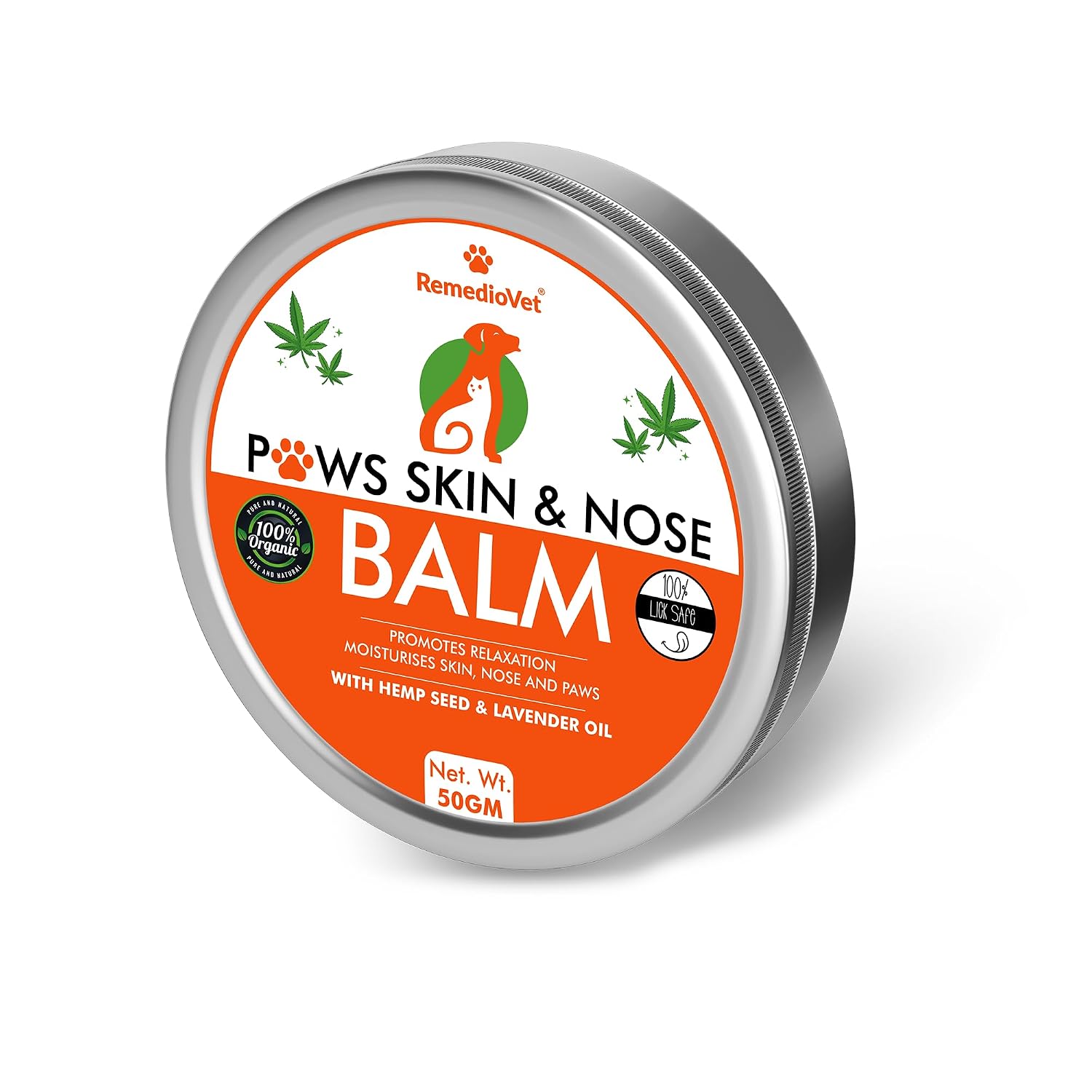 Organic Balm for Dogs & Cats – 50g | Heals Cracked Paws, Nose & Skin | with Vijaya Seed Oil, Honey Bee Wax & Lavender | Natural Hydration & Protection
