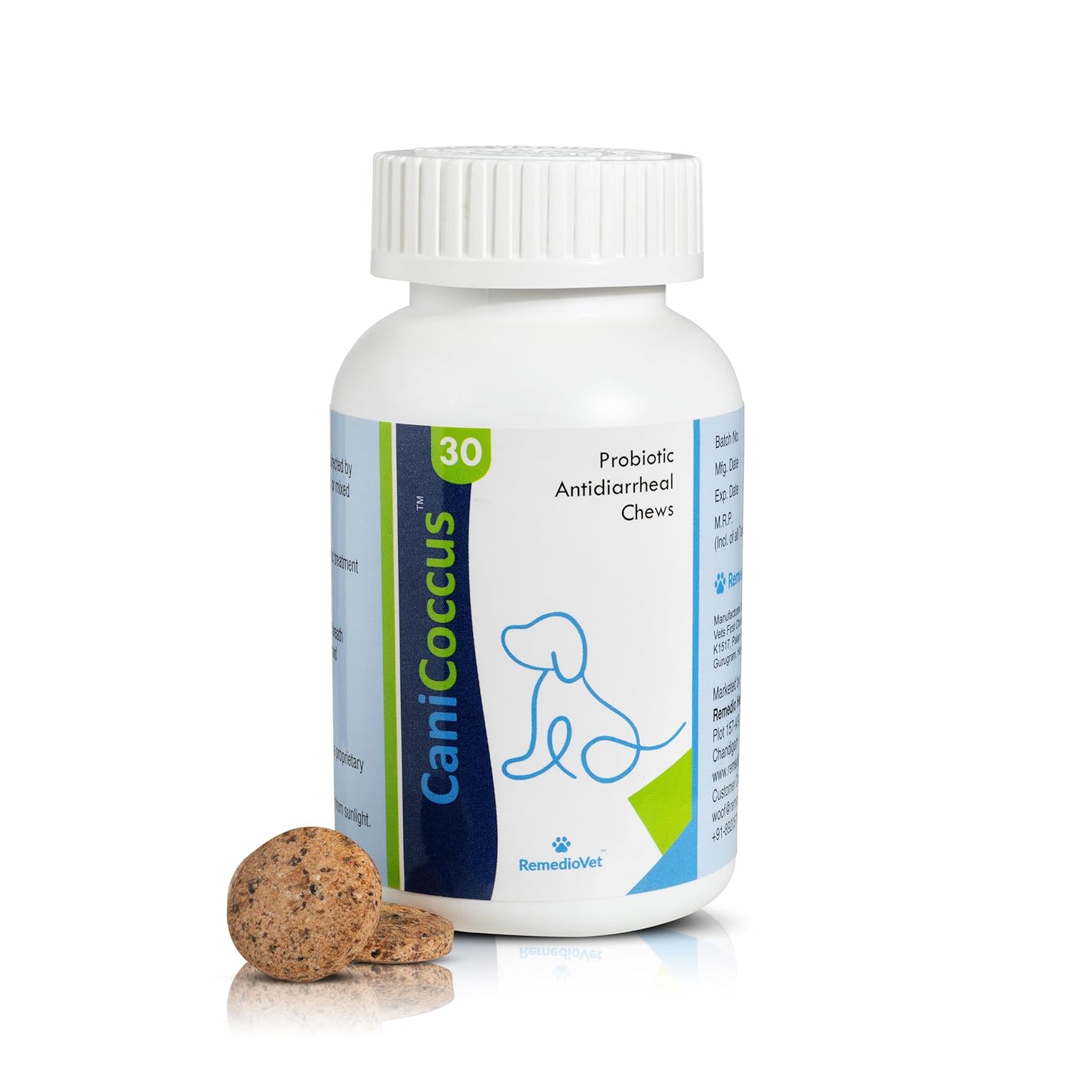 Canicoccus Probiotic Chews for Dogs & Cats – 30 Chews | Fast Relief from Diarrhea, Gas & Indigestion | Vet-Reviewed Digestive & Gut Health Supplement