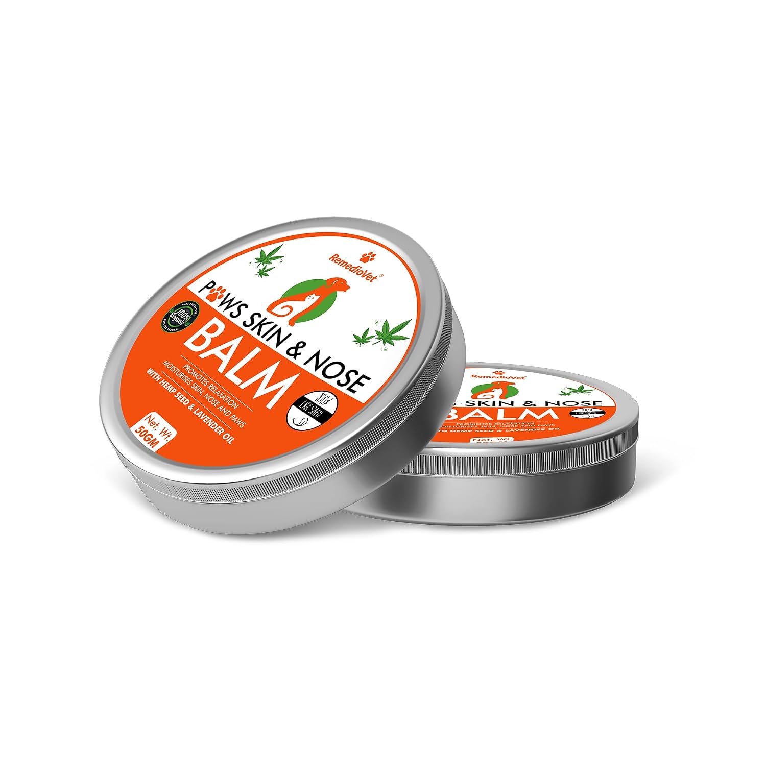 Organic Balm for Dogs & Cats – 50g | Heals Cracked Paws, Nose & Skin | with Vijaya Seed Oil, Honey Bee Wax & Lavender | Natural Hydration & Protection