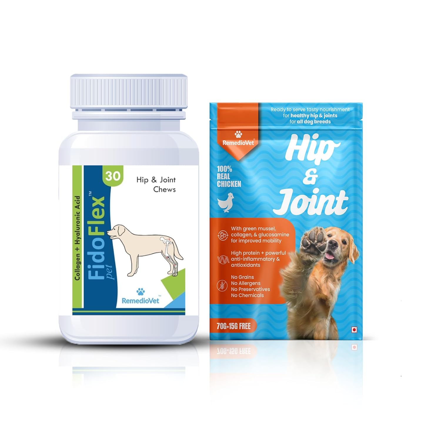 Combo Pack Hip & Joint Gravy & Fidoflex Joint Chews for Dogs & Cats | Glucosamine & Chondroitin Mobility Support | Helps Flexibility, Stiffness & Cartilage Health | Tasty Daily Supplement