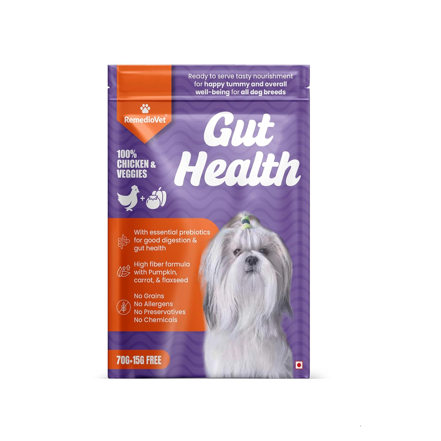 Gut Health Gravy for Dogs – 10 x 85g Pack | Wet Dog Food with Real Chicken & Fiber-Rich Veggies | Supports Digestion & Reduces Inflammation | Nourishing Wet Food Supplement