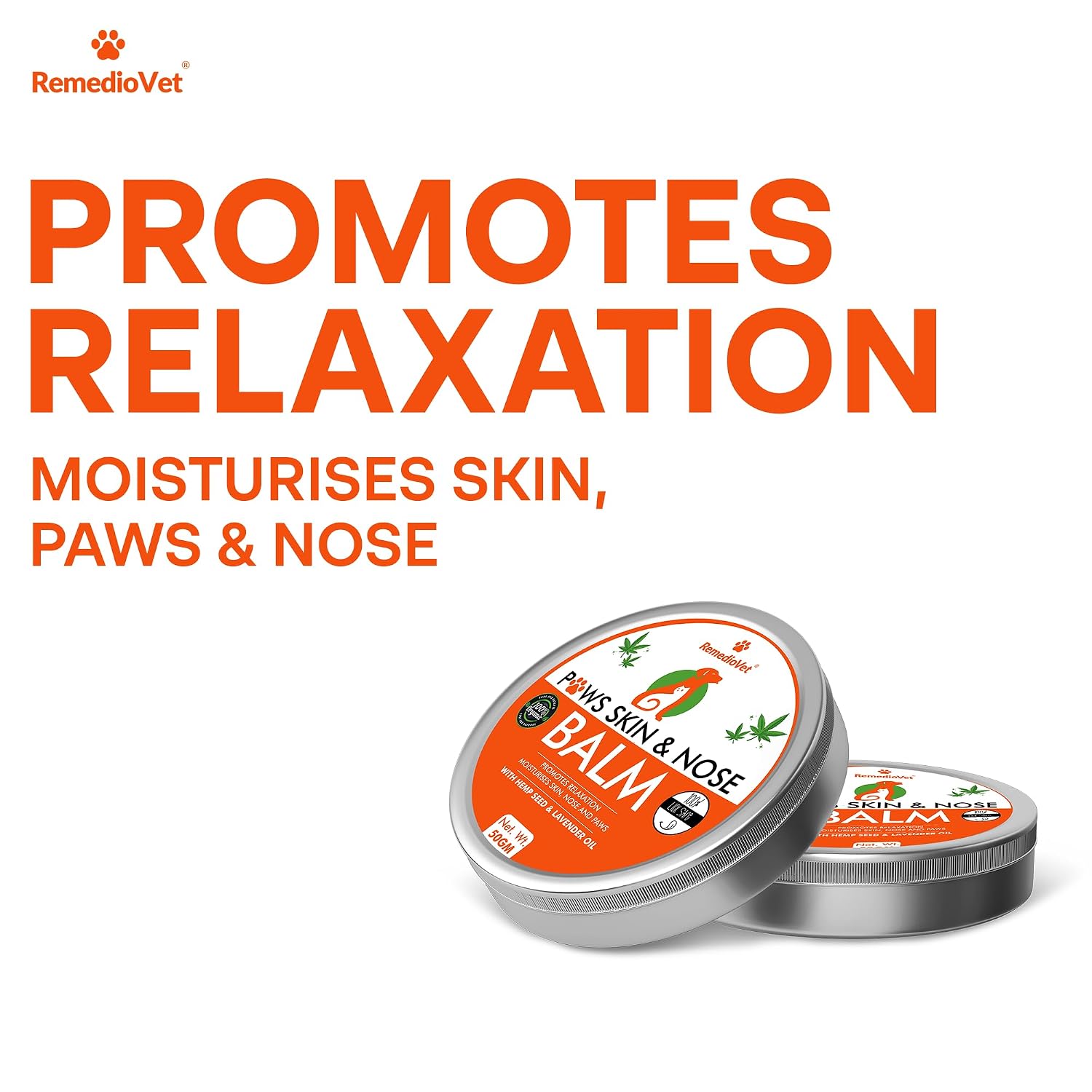 Organic Balm for Dogs & Cats – 50g | Heals Cracked Paws, Nose & Skin | with Vijaya Seed Oil, Honey Bee Wax & Lavender | Natural Hydration & Protection