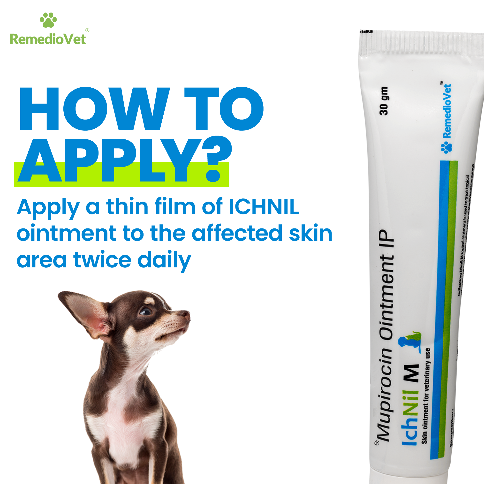 IchNil M Mupirocin 2% Veterinary Skin Ointment for Dogs & Cats – 30g | RemedioVet