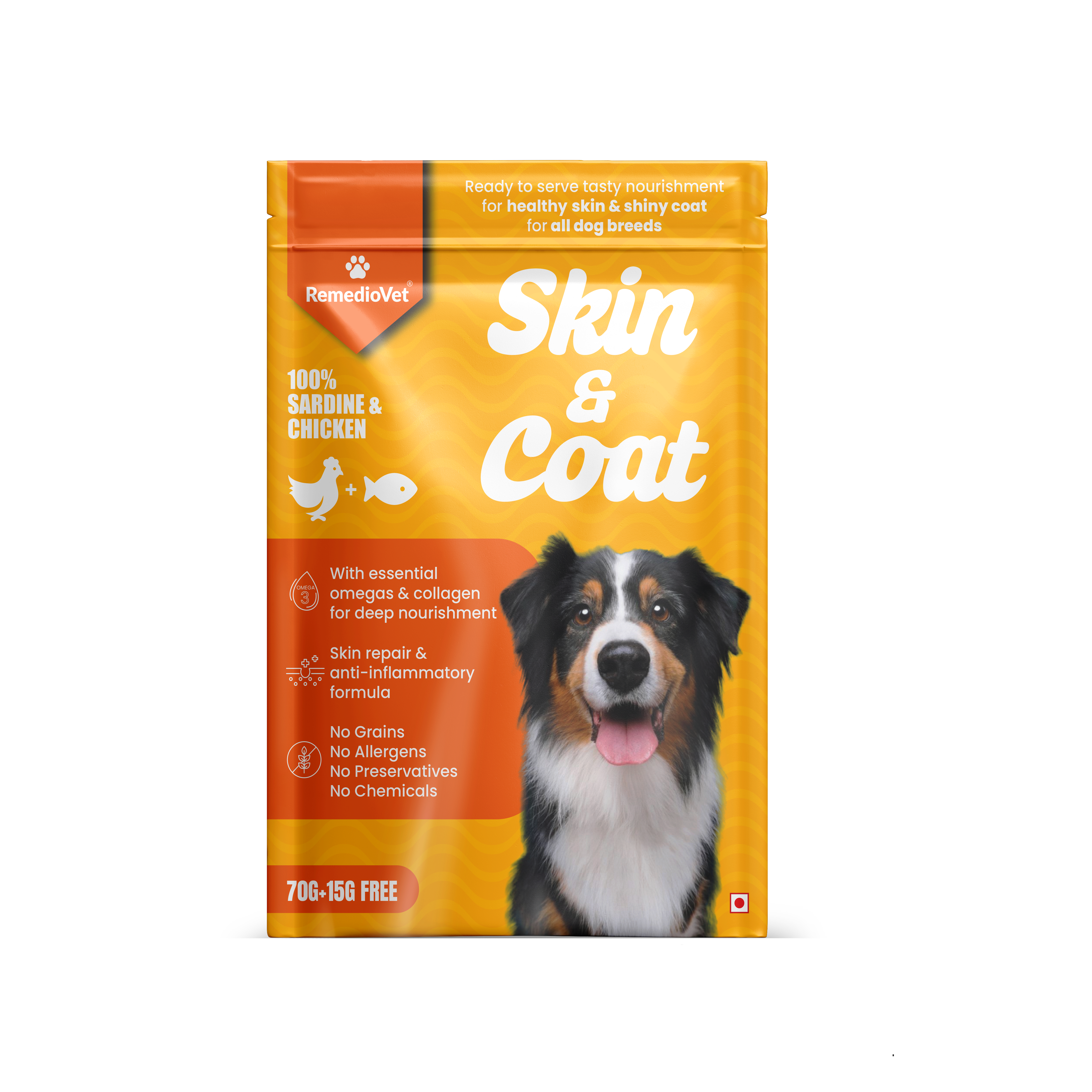 Skin & Coat Gravy for Dogs | Wet Dog Food with Sardine & Chicken | Omega Fatty Acids for Healthy Skin & Shiny Coat | Delicious Wet Food Supplement